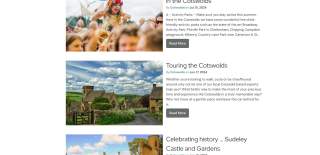 A screenshot of the blogs section of Cotswolds.com