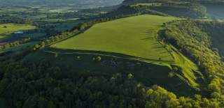 An aerial view of Uley Iron Age Hill Fort