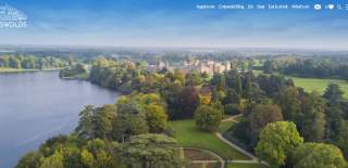 The homepage of cotswolds.com showing a stunning image of Blenheim Palace