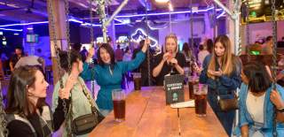 Women drinking in a bar