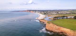 a view of the jurassic coast at budleigh salterton from above