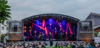 Sidmouth Jazz Fest photo of a stage with performance going on