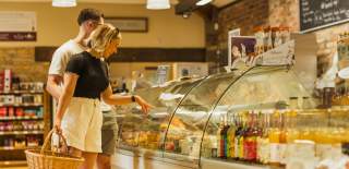 A couple shopping in Drewton's Farm Shop in East Yorkshire