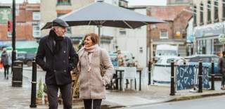 A couple walking through Pocklington