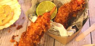 Half-tail lobster skewers