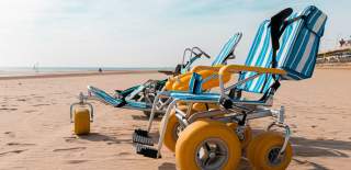 Landeez accessible beach wheelchairs for Bridlington Beach.