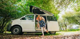Camping New Forest - Kids camping in van