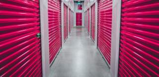 corridor of storage units