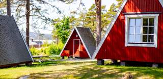 Bilde av hyttene på Fredriksten camping