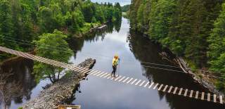 Via Ferrata Haldenkanalen hengebro