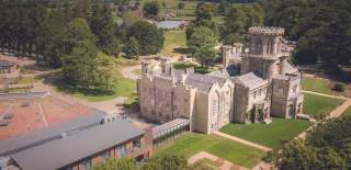 An ariel shot of Studley Castle