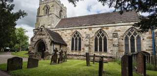 A picture of a church in Wellesbourne