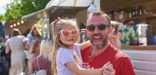 Father and daughter at the Food and Drink Festival