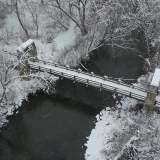 Snow covered bridge in Wauwatosa
