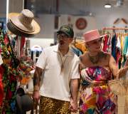 Two people shopping at market market in Palm Springs