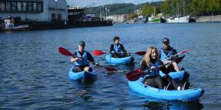 Kayakers in Bristol harbour - credit SUP Bristol