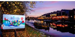Love Bristol Gift Card with Christmas lights on Bristol Habourside - credit Bristol City Centre BID