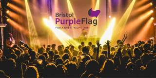 Bristol club night with Purple Flag logo