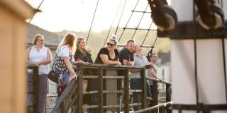 People on deck at Brunel's SS Great Britain