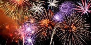 A stock image of fireworks in the sky