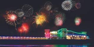 Fireworks at The Grand Pier in Weston-super-Mare near Bristol