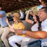 An excited group of friends cheers on the competition at Galway Downs