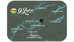9 Lakes of East Tennessee Map