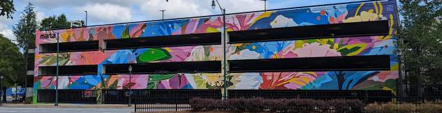 Dunwoody Marta Mural Flora Chroma Parking Deck Mural of Native Flowers