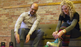 Rollerskating with Susan Varela at the Skylight Music Theatre