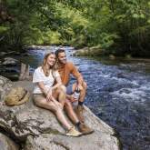 Couple on river in Smokies
