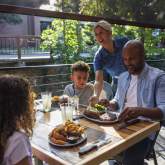 family eating restaurant