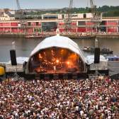 An aerial view of the crowd and stage at Bristol Sounds - Credit Crosstown Concerts