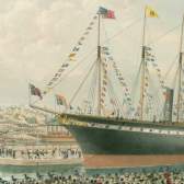 A painting of the launch of Brunel's SS Great Britain on the Bristol Harbourside in July 1843 - credit Brunel's SS Great Britain