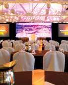 meeting room set up for a presentation