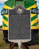 Historical Marker in Denison Texas that highlights the North-South Railway Connection
