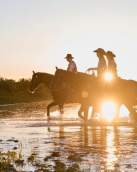 People riding horses