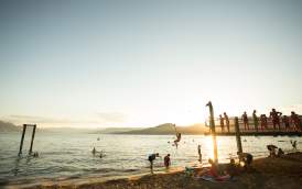 Gyro Beach Playground at Sunset