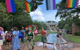 an outdoor festival celebrating pride at longue vue house & gardens