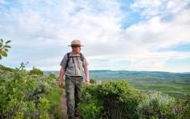 Arvid on hike fossil butte natl monument
