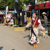 Indigenous dancer at Boots & Batter Event