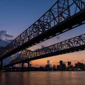 Crescent City Connection Bridge at Night