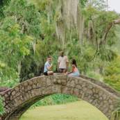 Friends Gather In City Park