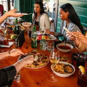 Group of people eating