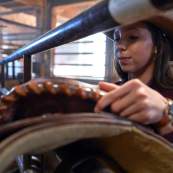 Taylor Thoman with saddle