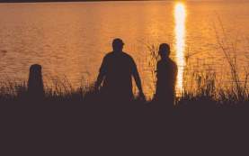 Fishing at sunset on a Longmont lake