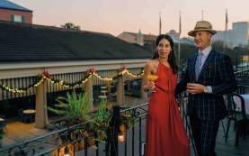 Holiday Cocktails on a French Quarter Balcony