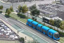 An artist's impression of the new tramway extension connecting East Birmingham to North Solihull