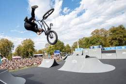 BMXer on a BMX course