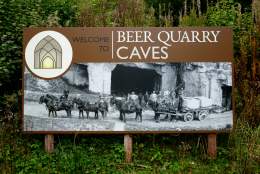 Beer Quarry Caves sign- UNESCO ONLY