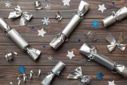 four silver christmas crackers